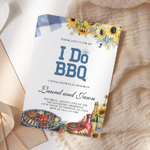 Invitación Yo hago BBQ Partido de compromiso de girasol ruso