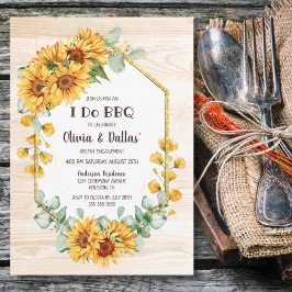 Invitación Yo hago BBQ Sunflower Floral Engagement Party