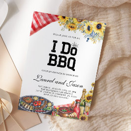 Invitación Yo hago BBQ Sunflower Rustic Engagement Party
