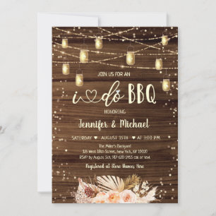 Invitación Yo hago cadenas de barbacoa iluminan ducha de novi