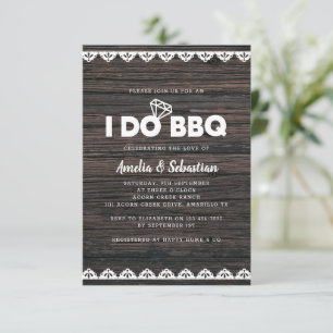 Invitación Yo hago ducha de novia de madera de barbacoa