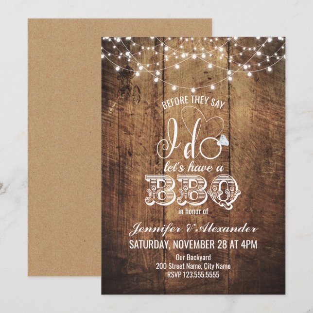 Invitación Yo hago duchas de partido de compromiso de barbaco (Anverso / Reverso)