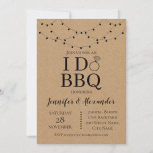 Invitación Yo hago la fiesta de compromiso de barbacoa