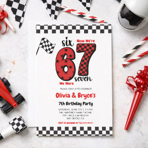 Invitación Yo tenía 6 años, ahora tengo 7 – Cumpleaños gemelo