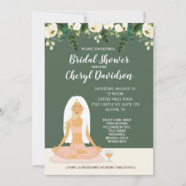 Invitación Yoga Bride Bridal Shower Greenery y Rosas