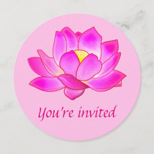 Invitación Yoga de la fiesta de cumpleaños con la flor de