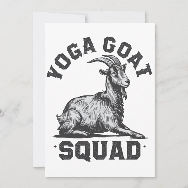 Invitación Yoga Goat Squad Funny Goat Meditation Lover (Anverso)