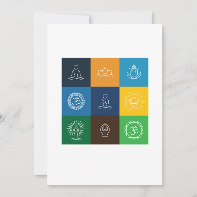 Invitación Yoga Pop Art Zen Meditación Budismo Asana Yogi Gi (Anverso)
