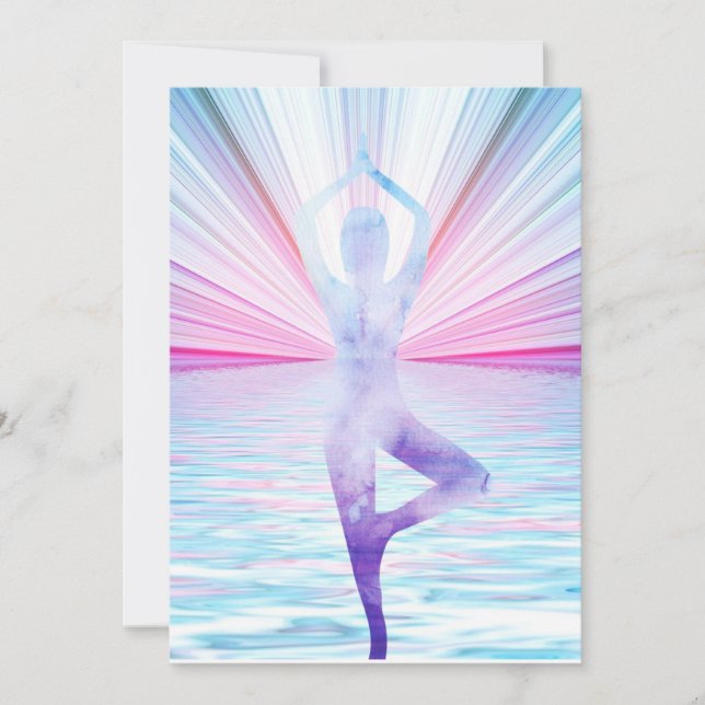 Invitación Yoga Zen Árbol de la Vida Meditación (Anverso)