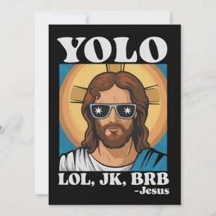 Invitación YOLO LOL JK BRB Jesús Divertida Pascua