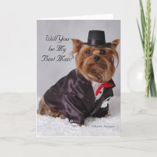 Invitación Yorkie, ¿serás mi mejor hombre?