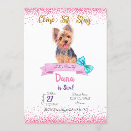 Invitación Yorkshire Birthday Invitation, Yorkshire Terrier