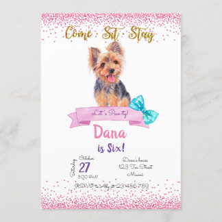 Invitación Yorkshire Birthday Invitation, Yorkshire Terrier