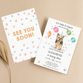 Invitación Yorkshire Deja Que El Perro Puppy Puppy Birday Pin