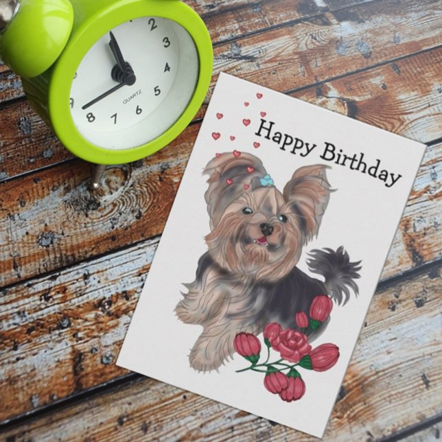 Invitación Yorkshire Terrier Happy Birday (Subido por el creador)