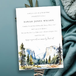 Invitación Yosemite Parque Nacional CA Acuarela Cumpleaños