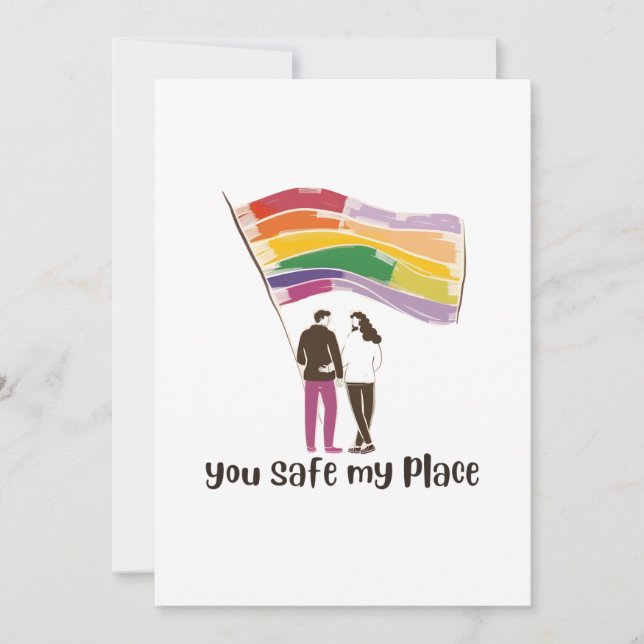Invitación You Are My Safe Place – LGBTQ Pride Love Sticker (Anverso)