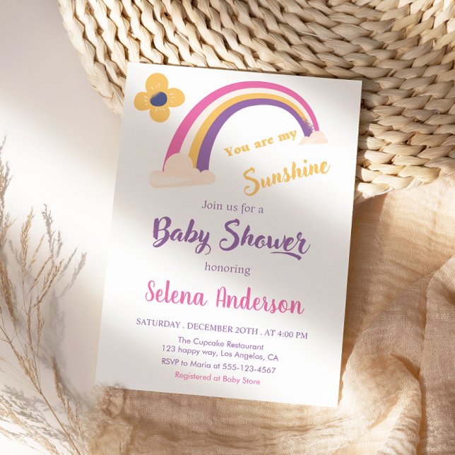 Invitación "You Are My Sunshine" Rainbow Baby Shower  (Subido por el creador)