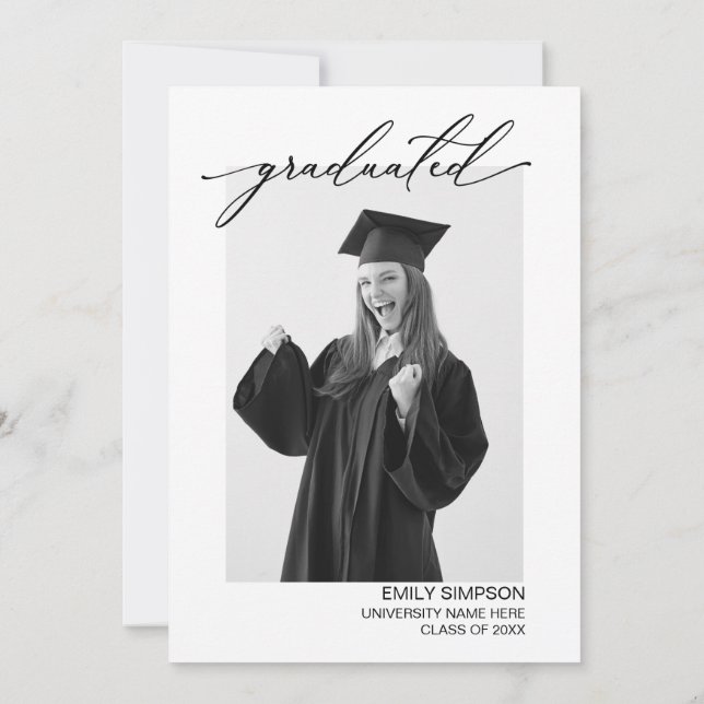 Invitación You did it modern Graduation invitation (Reverso)