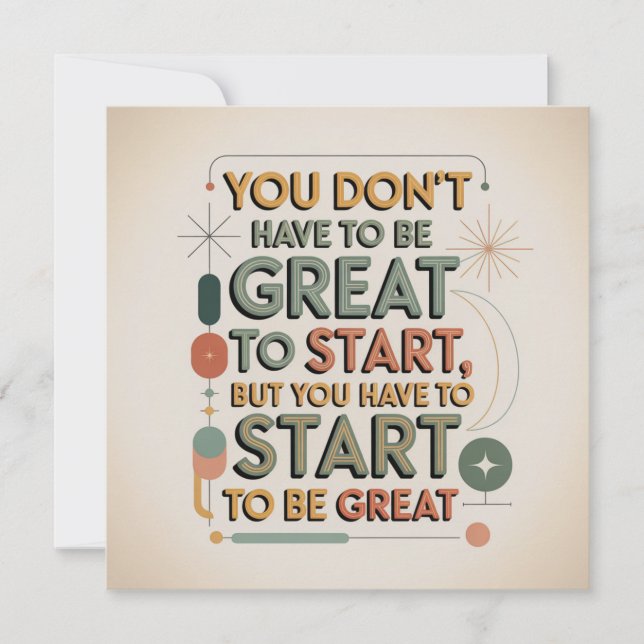 Invitación You Don't Have To Be Great To Start (Anverso)