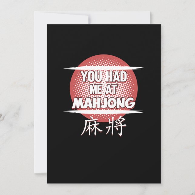 Invitación You Had Me At Mahjong Game Mahjong Player Games (Anverso)
