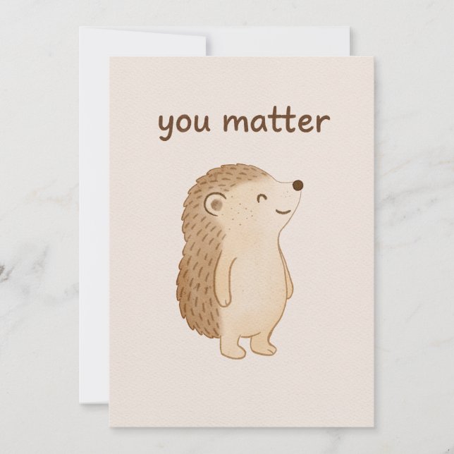 Invitación You Matter Hedgehog Card (Anverso)