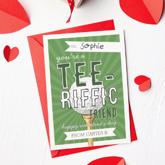 Invitación You’re Tee-rific Golf Valentine Classroom Card
