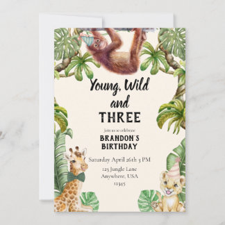 Invitación Young, wild and three