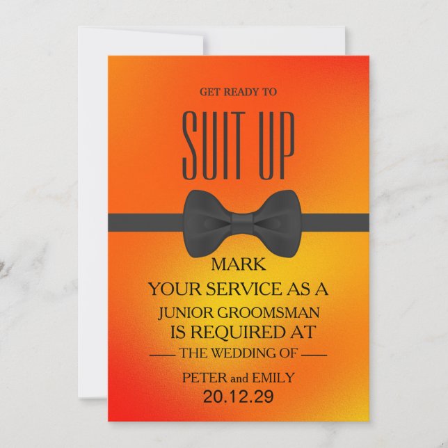 Invitación Your Service as a Groomsman (Anverso)
