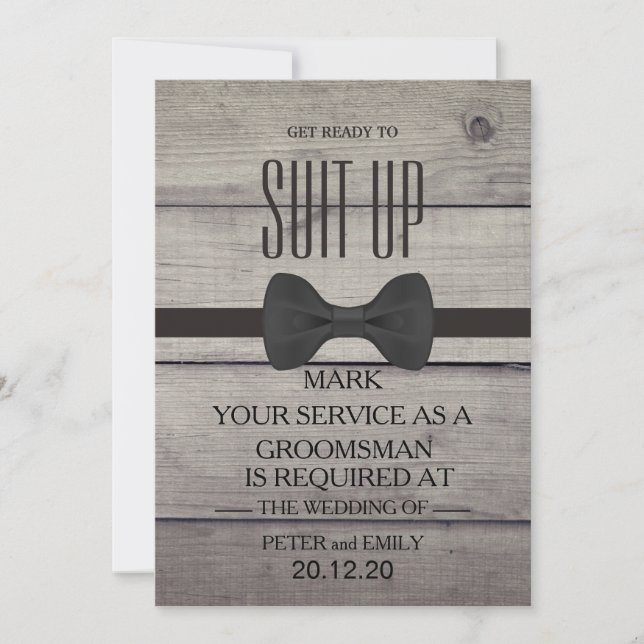 Invitación Your Service as a Groomsman Invitation (Anverso)