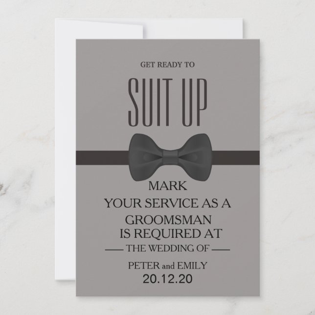 Invitación Your Service as a Groomsman Invitation (Anverso)