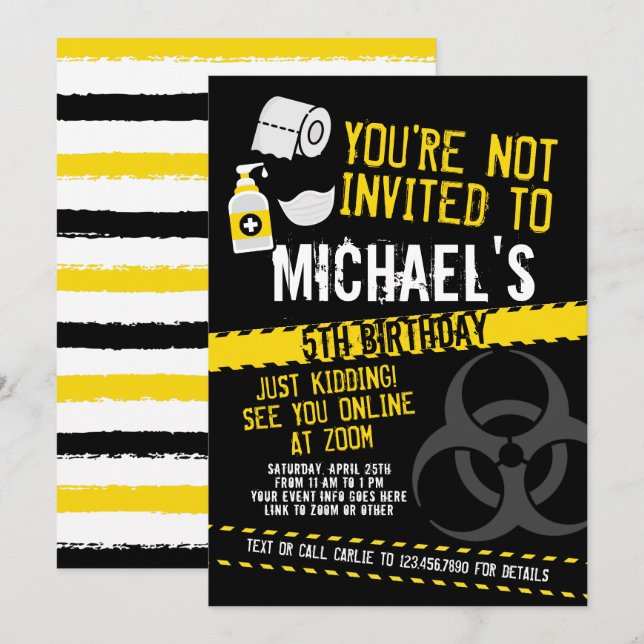 Invitación You're not invited (Anverso / Reverso)