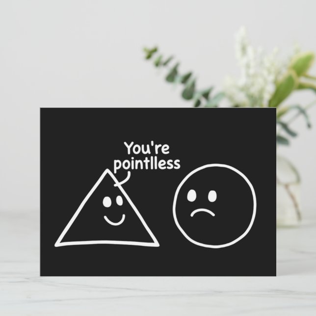 Invitación You're Pointless Geometric Shapes Funny Humor (Anverso de pie)