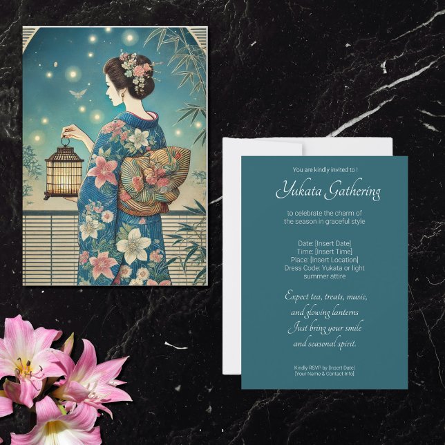 Invitación Yukata - fiesta de té (Subido por el creador)