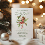 Invitación Yule Winter Solstice Holly Fairy Pagan Wicca<br><div class="desc">Envíe una invitación especial a su Fiesta del Solsticio de Invierno con este diseño de la pieza central de Yule Holly. El texto y el color de fondo son completamente personalizables y fáciles de editar. ¡Ten un Yule Bendito!</div>