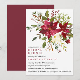 Invitación Yuletide| PoinsettiaBouquet Boda Bridal Brunch