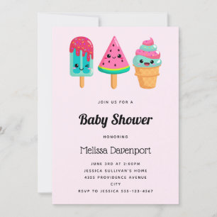 Invitación Yummy Ice Cream Triam Summer Vibe Baby Shower