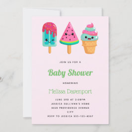 Invitación Yummy Ice Cream Triam Summer Vibe Baby Shower