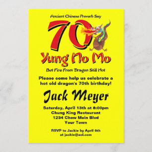 Invitación Yung no Mo 70 cumpleaños
