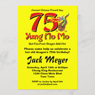 Invitación Yung No Mo 75º cumpleaños