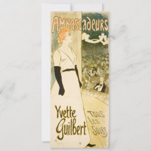 Invitación Yvette Guilbert por Theophile Alexandre Steinlen