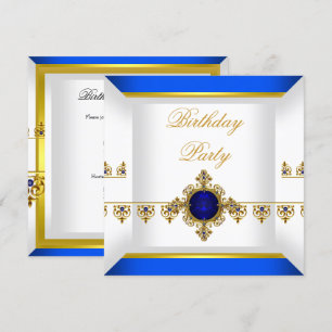 Invitación Zafiro Azul Real Joya de Cumpleaños 2