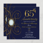 Invitación Zafiro azul y diamante dorado 65 65º aniversario<br><div class="desc">Sapphire Azul y Diamante de Oro 65 Invitación a 65 años</div>