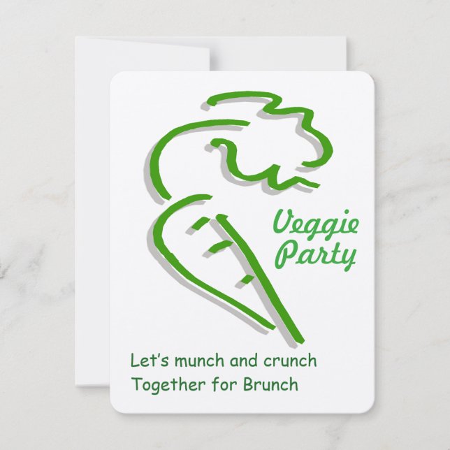 Invitación zanahoria de Fiesta vegetariana (Anverso)