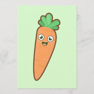 Invitación Zanahoria Kawaii