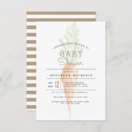 Invitación Zanahoria orgánica | Veggie | Baby Shower acuarela