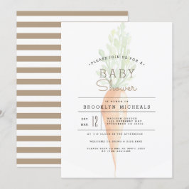 Invitación Zanahoria orgánica | Veggie | Baby Shower acuarela