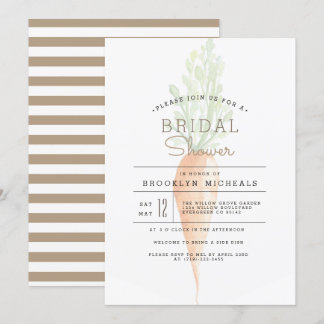 Invitación Zanahoria orgánica | Veggie | Ducha acuarela