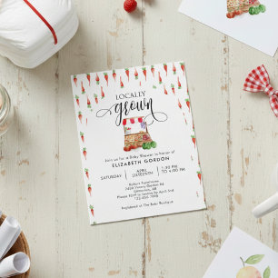 Invitación Zanahorias acuarela para baby shower de bebé culti