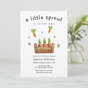 Invitación Zanahorias Bebé Jardín Brote Pequeño Fresco Ducha